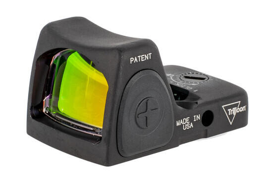 The Trjicon RMR Type II 1 MOA Reflex sight features large rubber side buttons for adjusting LED brightness